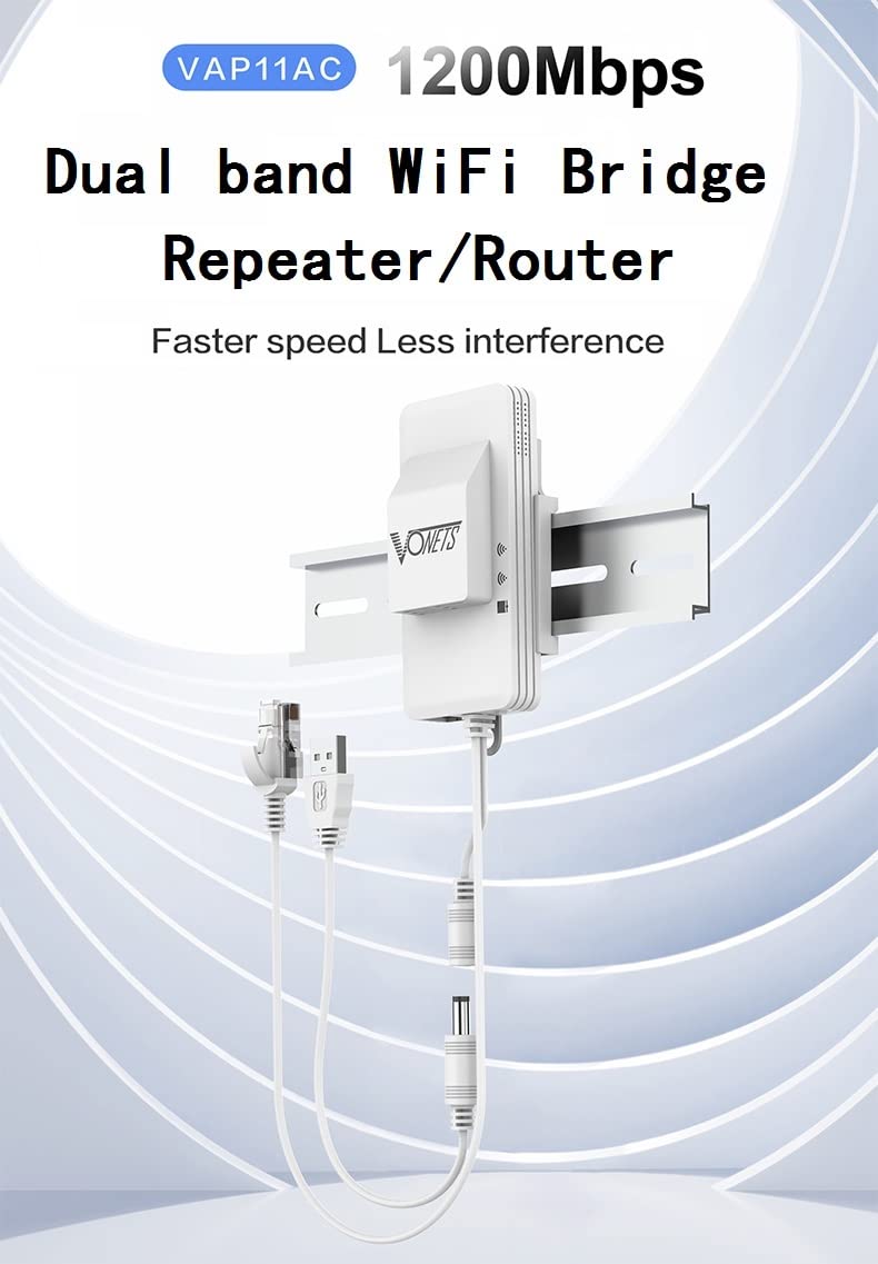 VONETS Doble Banda 2.4GHz/5GHz WiFi Router Repetidor Puente inalámbrico WiFi Ethernet Convert/Hotspot Signal Cover, para cámara de vigilancia DVR VAP11AC con Ventilador de refrigeración Inteligente