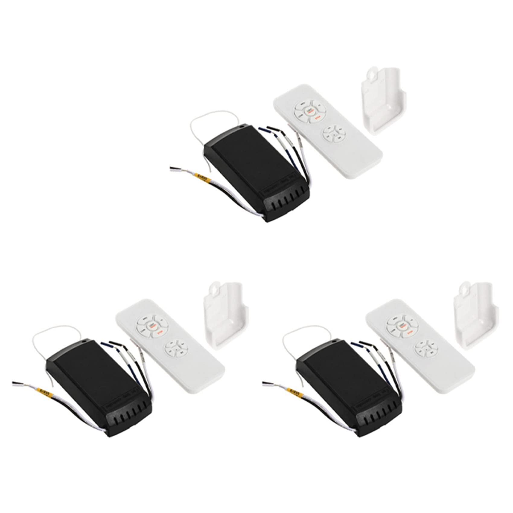 Jnchdghwa Black & White 3X Universal Ceiling Fan & Light Remote Control Kit Timing Wireless Switches