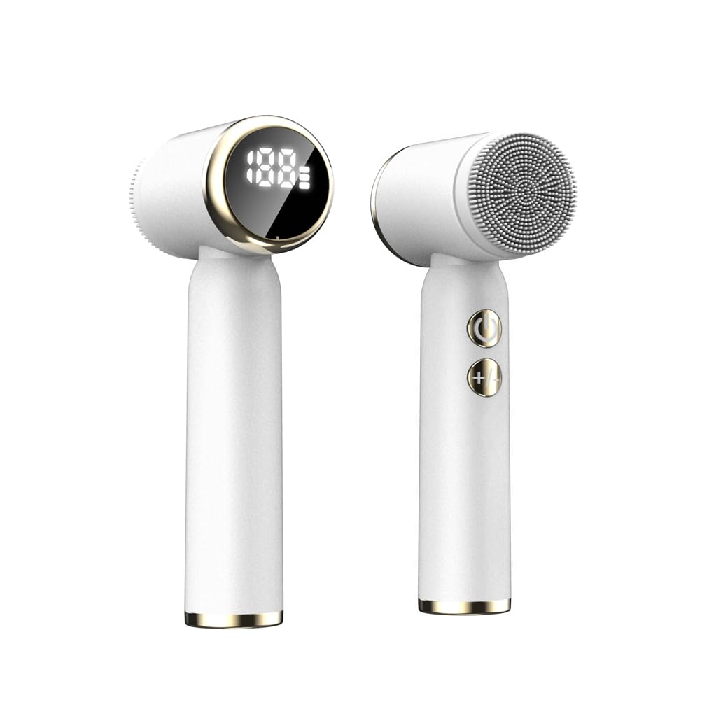 DAUTAI Silicone Face Scrubber, Exfoliating Face Scrubber, 6 Different Brush Heads 3 Levels of Adjustment High Definition Display, for Mom Wife Best