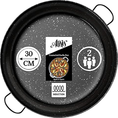 Paellera de inducción Alises de acero al carbono esmaltado Cover