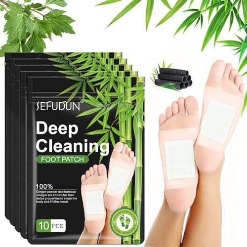 Youery Parches Detox para Pies, 50 PCS Detox Foot Patch,Parches Pies Desintoxicantes,Naturales Bambu Ajenjo Parche Desintoxicacion,Eliminar Toxinas del Cuerpo,Alivio Dolor y Estrés Mejorar el Sueño