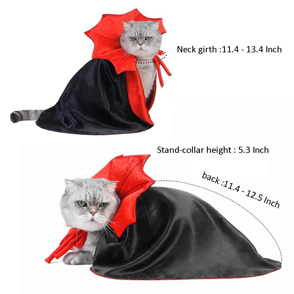 Halloween Vampir-Umhang Für Hunde – Rot/schwarz, Verstellbar, Für Kleine Bis Große Hunde, Leichtes Kostüm