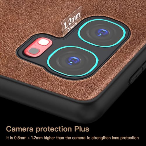 Image of Kapa Tux Leather Back Cover for IQOO Neo 9 Pro | Slim Shockproof Camera Protection Bumper Case (Brown)