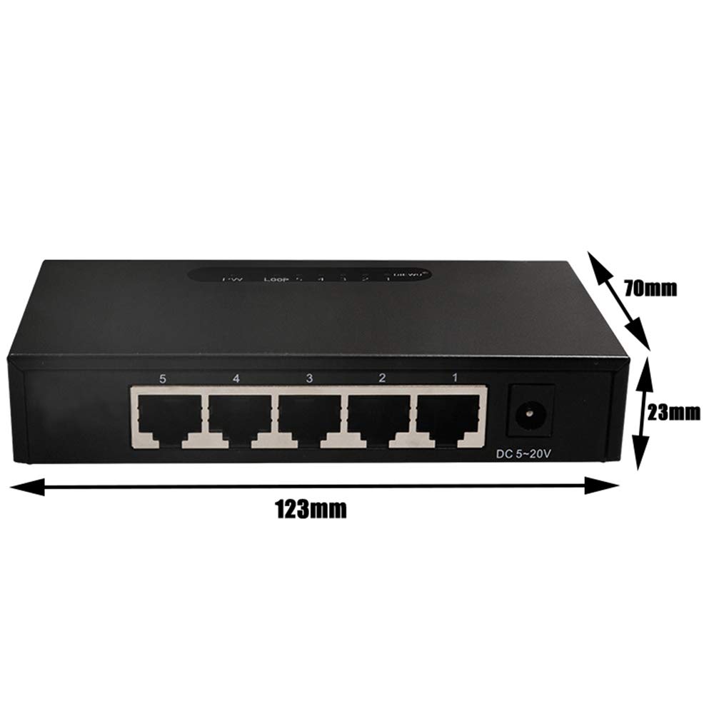Gigabit Ethernet Switch 5 portów huby sieciowe i przełączniki Pełna 1000 m Gigabit Desktop-Switch nie zarządzany, biuro na kampusie domowej Plug and Play rozgałęziacz sieci