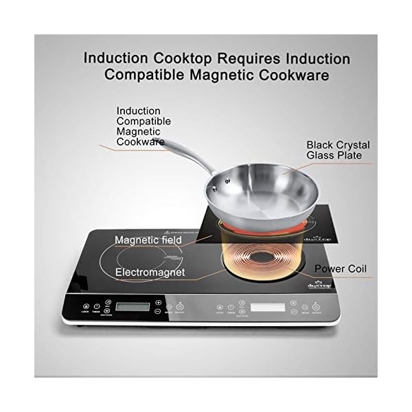 Duxtop LCD Portable Double Induction Cooktop 1800W Digital Electric
