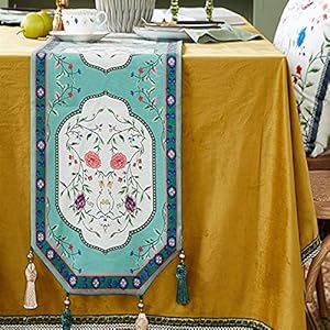 JINGYANBH Tafelhoezen Linnen Tafellopers Waterbestendig Bloemen Tafelhoezen voor Keuken Tuin Bruiloft Feesten Diner…