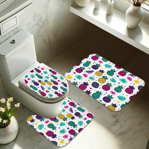 Rideau de douche imperméable ananas turquoise pour une salle de bain propre - 6