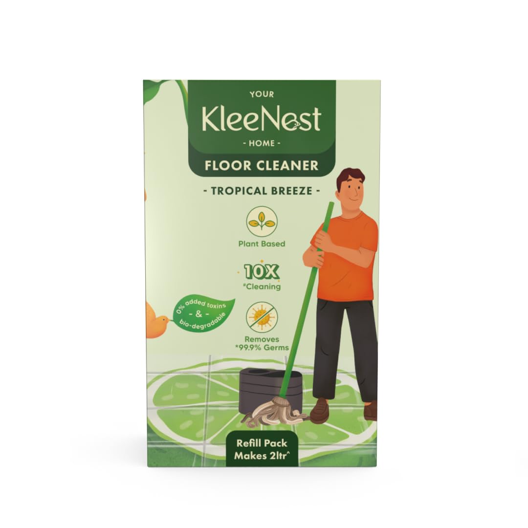 Kleenest Floor Cleaner Liquid| 2000ml made by 120ml Concentrate Refill Pack| Tropical Breeze| 10x Clean, 99.9% Germ Removal| Plant Based, Non-Toxic, Kids & Pet Friendly|Fragrant Cleaner for All Floor (B0CRVH429J) Amazon Price History, Amazon Price Tracker