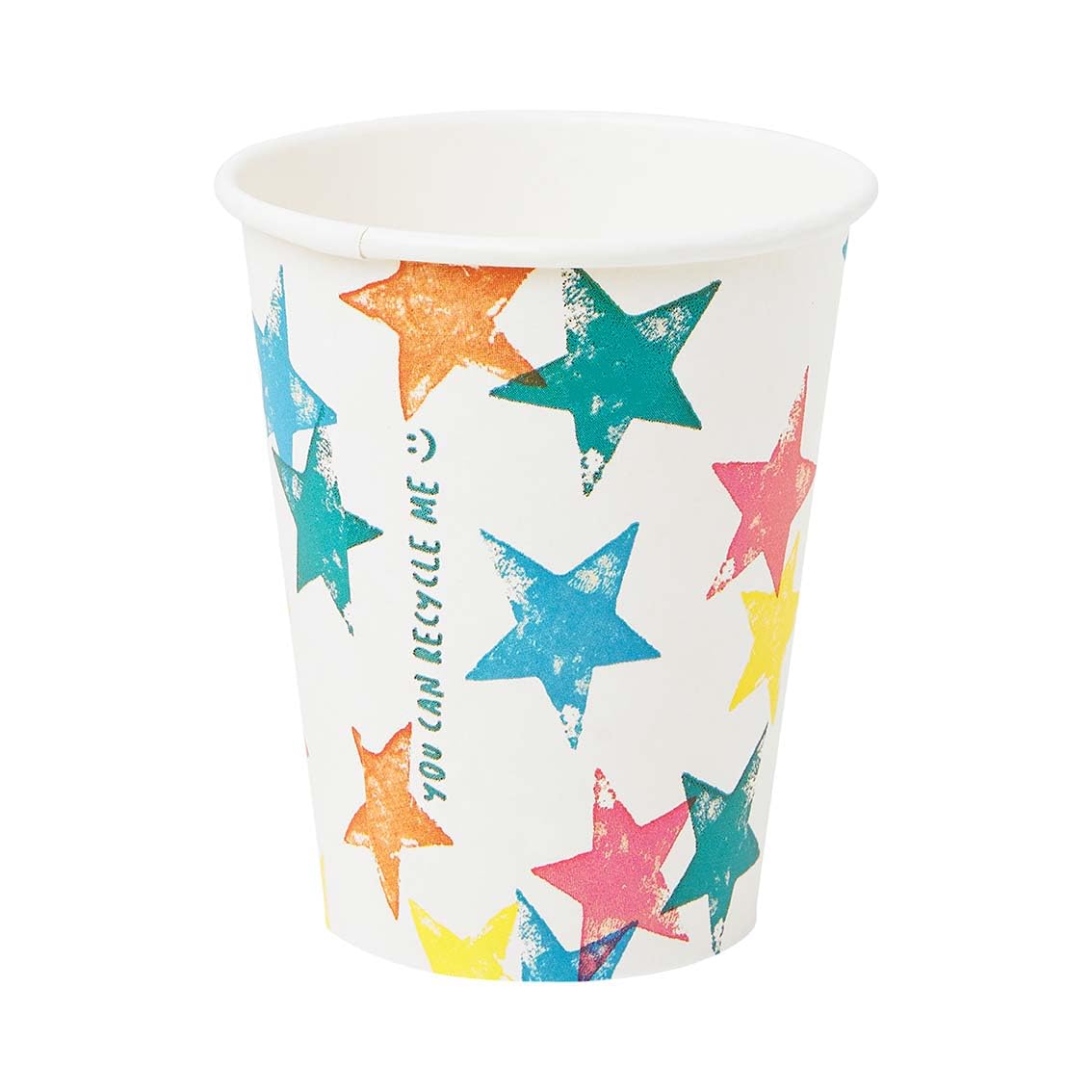Talking Tables 8 x Disposable Birthday Paper Party Cups with Bright Colourful Stars Home Recyclable, Eco-Friendly, Unisex | Tableware for Kids Garden Picnic – 250ml, STARCUPS, 8 Count (Pack of 1)
