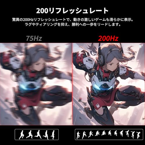 undefined KEY TO COMBAT 24.5インチゲーミングモニタ 200Hz/1ms FHD 1080P Fast IPS HDR10 sRGB128%ボリューム 低ブルーライト フリッカーフリー Adaptive Sync対応 HDMI 2.0*2+DP1.4*1 三年保証付き H25T7 の商品画像 1