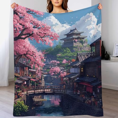 Couverture cerisier japonais lit et canapé plaid flannel chaud 150x200 - 2