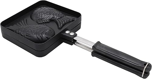 Taiyaki - Molde para tartas en forma de pescado y gofres para hacer tartas taiyaki panqueques en forma de pez doble sartén para el hogar cocina