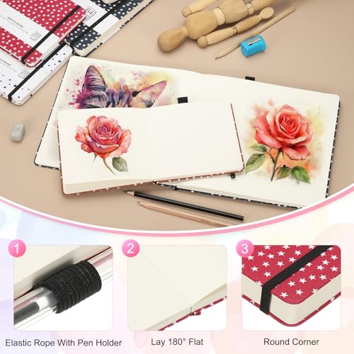 Papier aquarelle 300g sans acide en carnet de croquis PATIKIL - 3