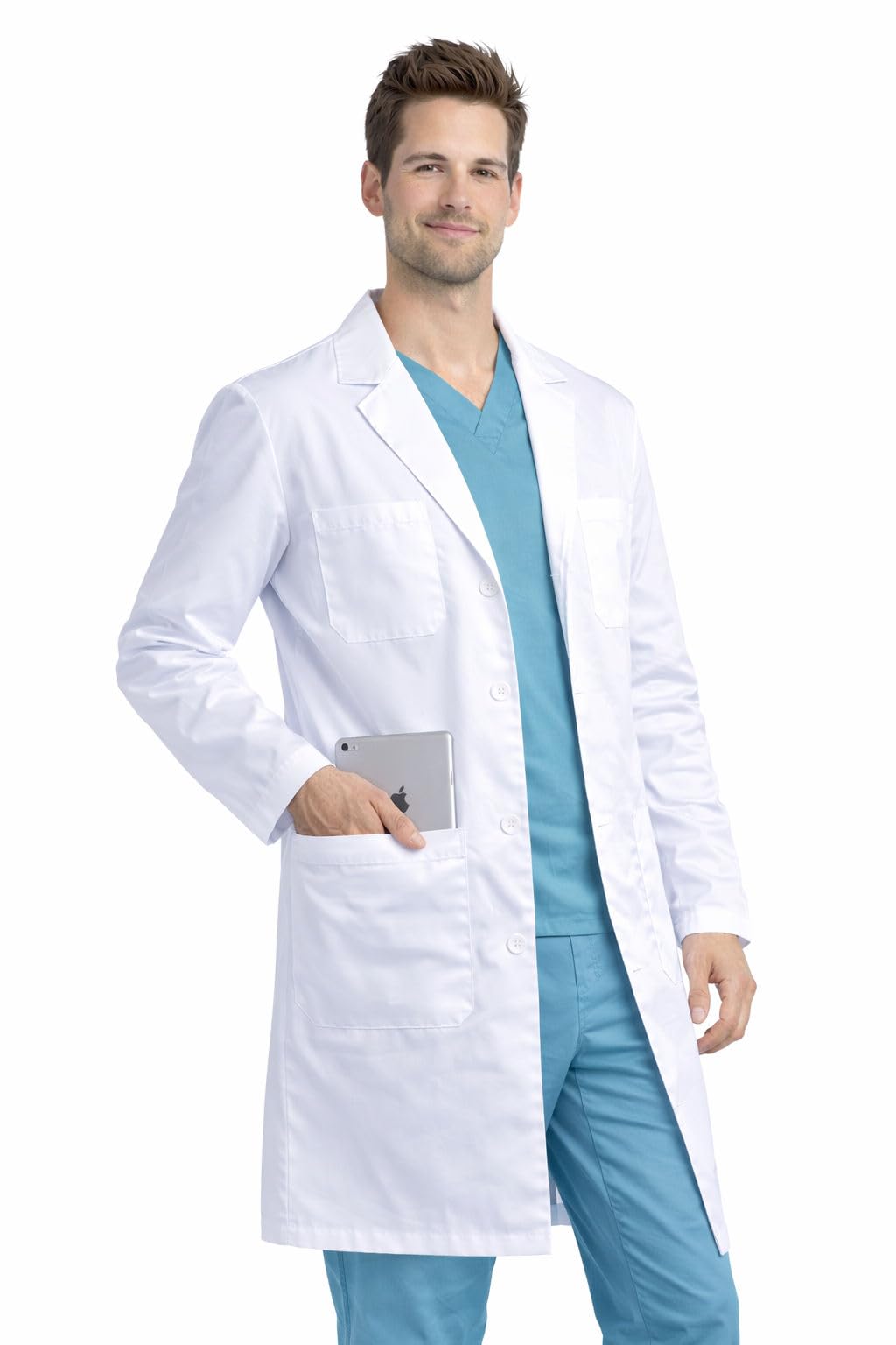 m&m scrubs Men IPAD Pocket Holder Lab Coat XXXL White-picture-32