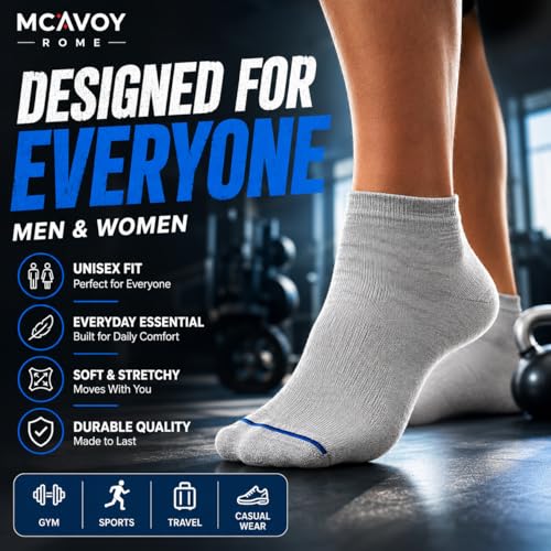Image of MCAVOY ROME Ankle Length Cotton Socks Men & Women for Sports Unisex Multicolor Socks Ideal for Gym, Casual Wear & Running Odor Free,