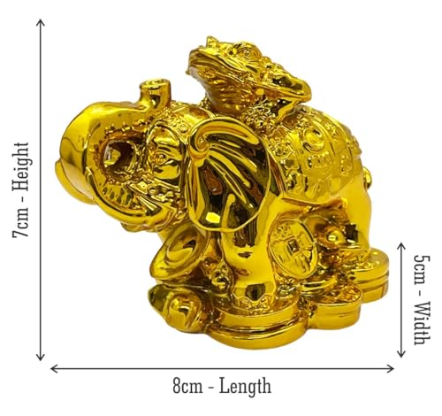 Image of Exclusive Fengshui Polyresin Elephant with Trunk Up with Ingots & Coins for Wealth, Good Luck & Fortune. (ES-3548)