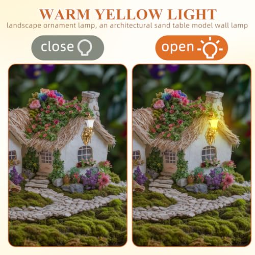 Image of DOITOOL 4Pcs Dollhouse Wall Light Mini Vintage Dollhouse Wall Sconce Lights Decorative Miniature Lamps for DIY Micro Landscape Sand Table Ornaments - Golden