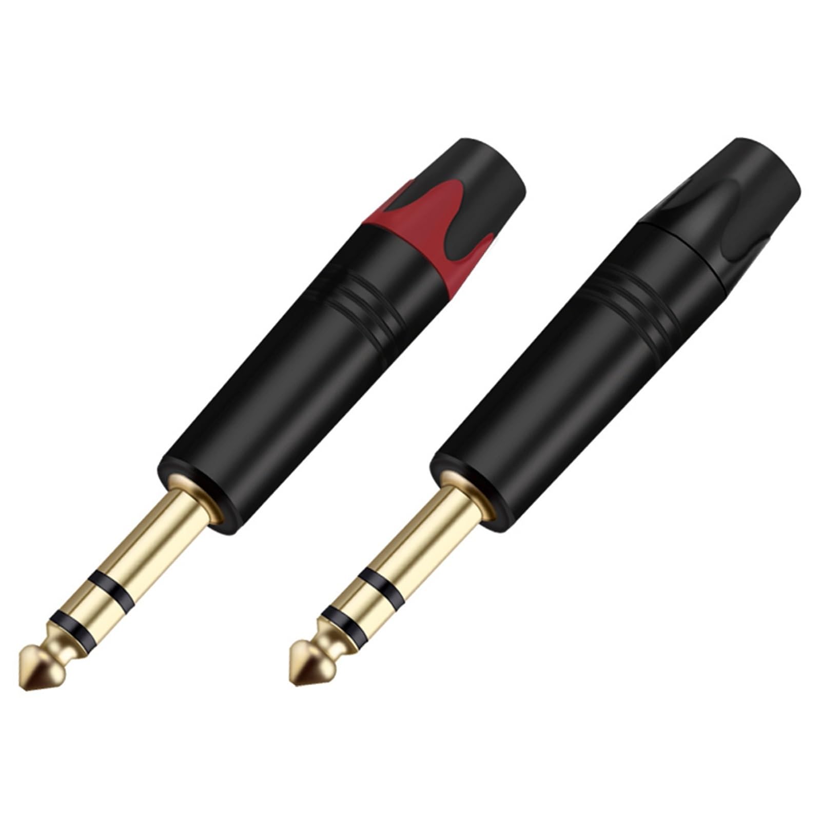 Jack 6,35 mm macho estéreo conector de cable de audio para micrófono de 1/4 pulgada 3 polos 2 uds