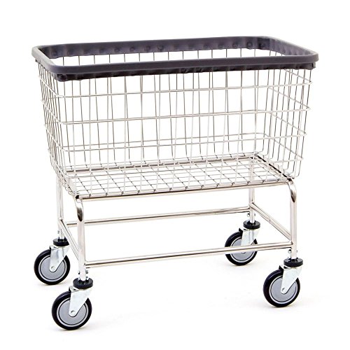 R&B Wire 200F Large Capacity Wire Laundry Cart, 4.5 Bushel, Chrome