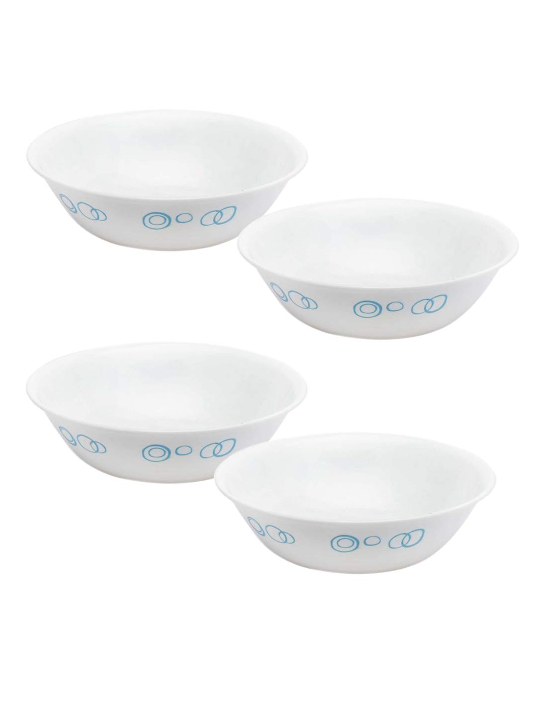 Corelle Circles Glass Vegetable Bowl Pack of 4, 290ML, Multicolor