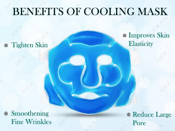 Image of Aqua Ice Face & Eye Cooling Gel Pad and Aloe Vera Gel Mask Ice Pack for Face and Eye Patches Remove Dark Circles, Fatigue Cool Eyes Patch Pads Eye Care | Facial Skin Refresh Face Mask for Hot & Cold Therapy (Blue Face Mask, Pack of 1)