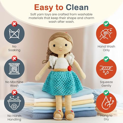 Image of Happy Threads Handmade Crochet Doll - Katie | Amigurumi Toys for Girls & Boys | Soft Doll for Kids | Ideal Crochet Soft Toys for Gifting & Nursery Decor, Eco-Friendly, BIS Certified (100% Cotton)