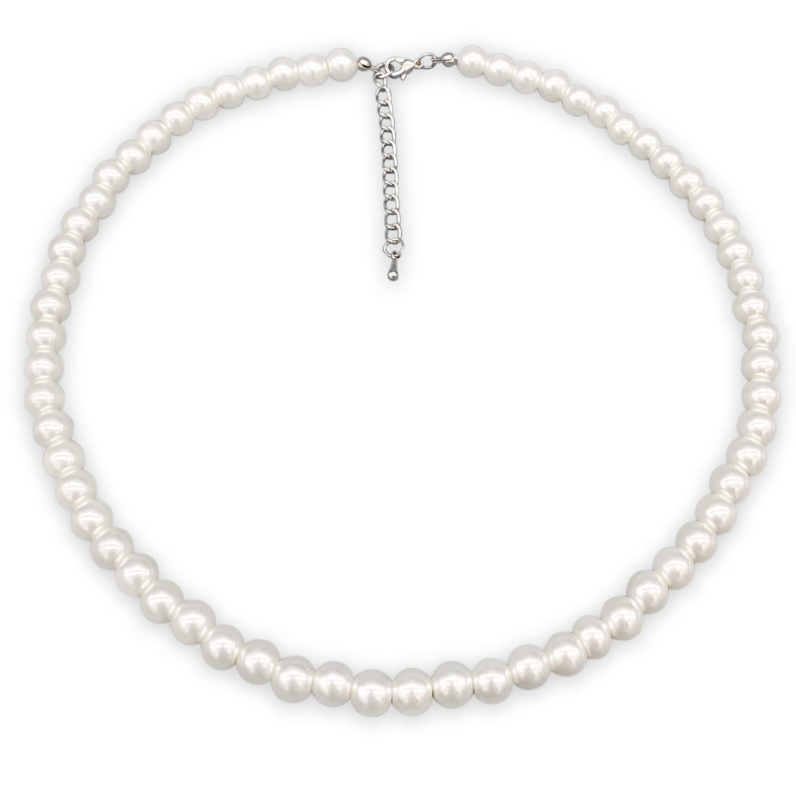 LIHELEI Collana di Perle, Perle d'imitazione Eleganteda 4/6/8 mm, Collana di Perle a Catena Lunga, Regalo per Collana Girocollo per Donne Ragazze, Collana Unisex di Perle - 38-75cm
