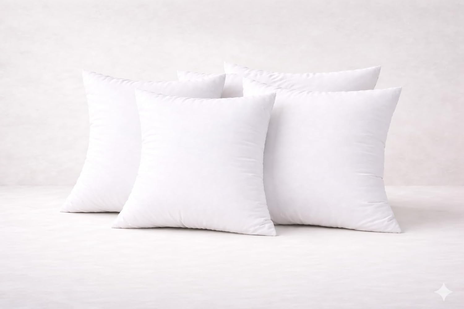 Arlinens Pack Of 4 Hollow Fibre Cushion Pads Quick Rebound Fluffy Cushions Inner Stuffer Pillow Polyester Insert Square Hypoallergenic (16X16)