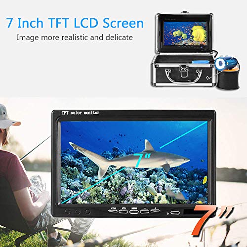 Anysun Underwater Fish Finder - Professional Fishing Video Camera with 7" TFT Color LCD HD Monitor 700TVL, CCD 15M Cable Length with Carry Case - Fun to See Fish Biting - Thumbnail 4