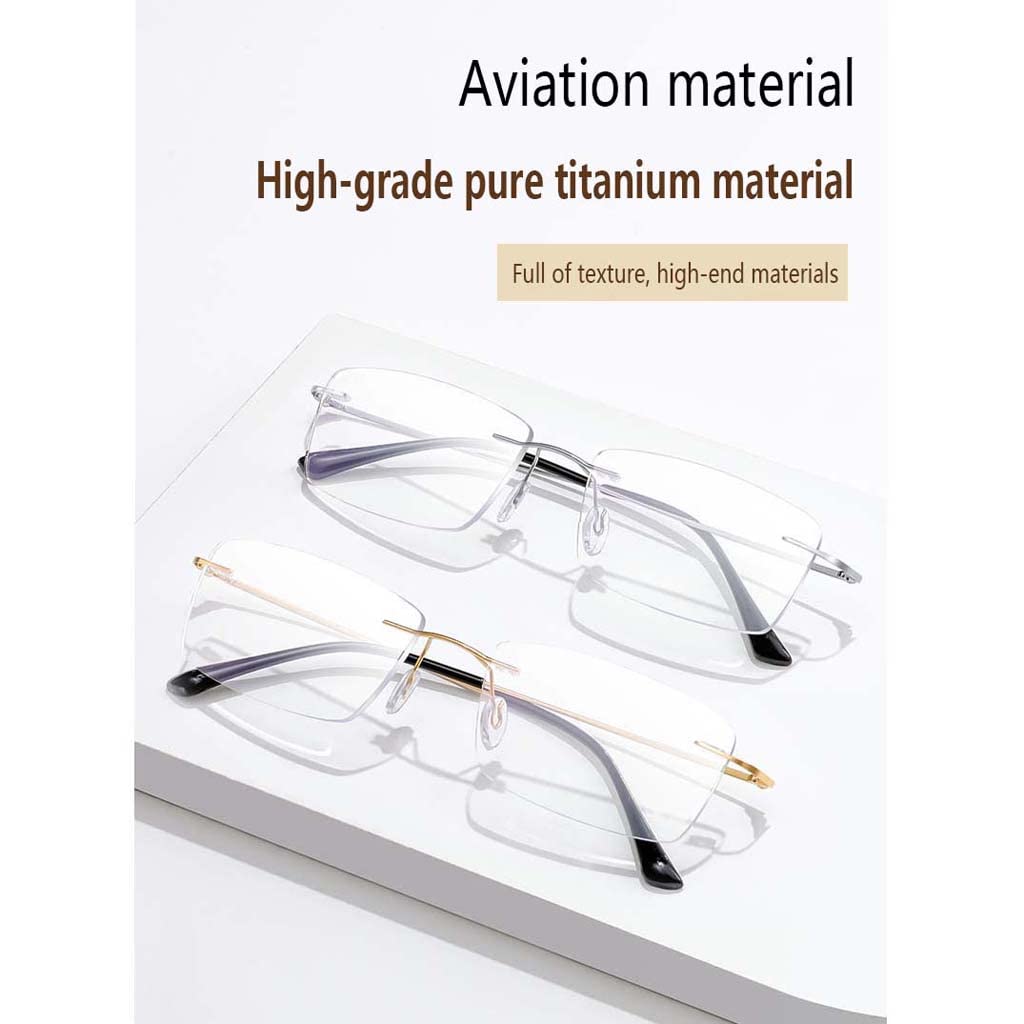 WZX Gafas de Lectura sin Marco de visión Anti-Azul Hombres Anti-Ultravioleta Anti-Fatiga Ocular Dolor de Cabeza Gafas de luz Anti-Azul Anti-Fatiga ultraligeras de Mediana Edad y Ancianos