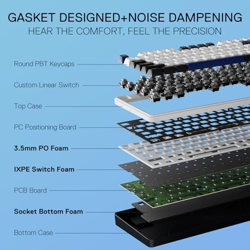 Image of Redragon K689 Wired Gasket RGB Gaming Keyboard, 108 Keys Mechanical Keyboard w /Extra 4 Hotkeys, Upgraded Hot-swappable Socket, 3-Layer Noise Dampening, Mixed Color Keycaps, Custom Linear Switch
