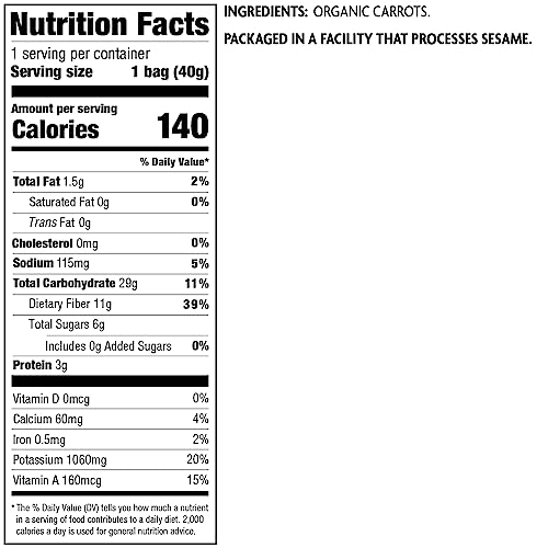 Rhythm Superfoods Organic Carrot Sticks, Naked, 1.4 Ounce