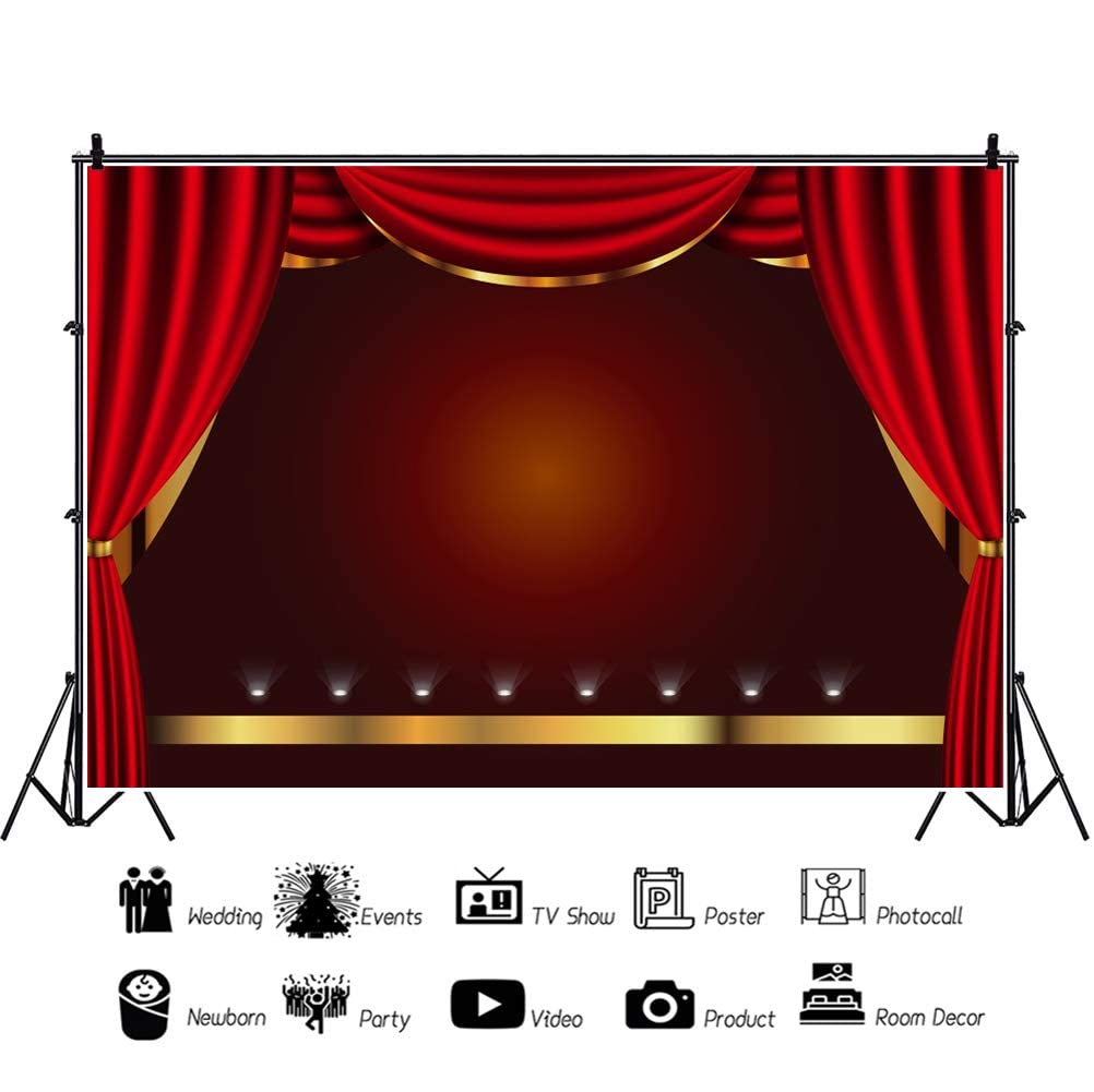 2,1 x 1,5 m scena tło czerwona zasłona złota koronka taniec muzyka impreza przedstawienie akt teatr dramat pokaz świętowanie ceremonia fotografia portret dorosłych winylowe rekwizyty do studia tapeta