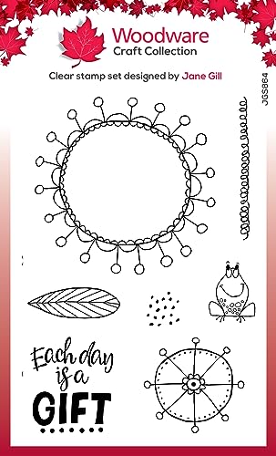 Woodware Jane Gill-Petal Doodles Stamp set-It's A Gift, 4 x 6 inches, Clear - Image 2