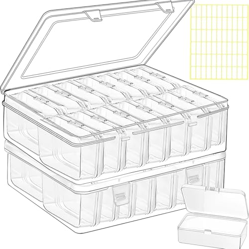 Image of 30pcs Bead Storage Containers,Large Bead Organizer Boxes And Craft Storage Boxes For Bracelet Making Diy Jewelry Craft Nails, Bracelets, Jewelry, Diamonds, Clay Beads, Screws,3.3x2.36x0.98Inch