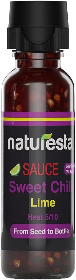 Naturesta - Hot sauce, Sweet Chili Lime, 85g โ Zesty and Mildly Spicy Mini Sauce โ Diet-Friendly