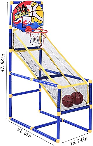 Junior Arcade Basketbal Game Set, Indoor Outdoor Basketball Tribune met Basketball Hoop, Net, Backboard, Pomp, Basketbal… - Image 8