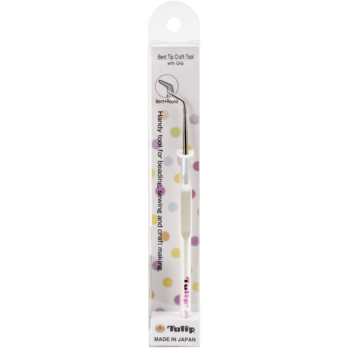 Tulip Needle Company Bent Tip Craft Tool with Cushion Grip, White