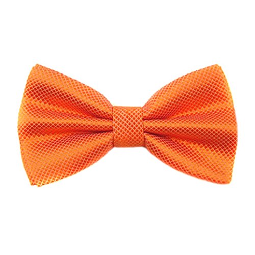 Bodhi2000® Corbata de lazo para hombre pre atada de color sólido corbata de lazo ajustable de la boda, naranja, Taille unique Cover