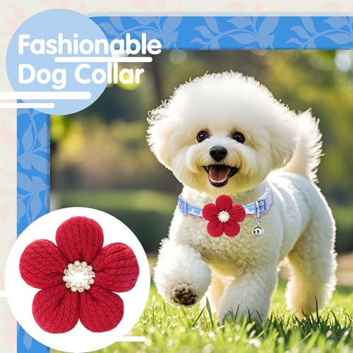 Small Dog Collar with Flower, Cute Dog Collars for Small Dogs with Bell - image 3
