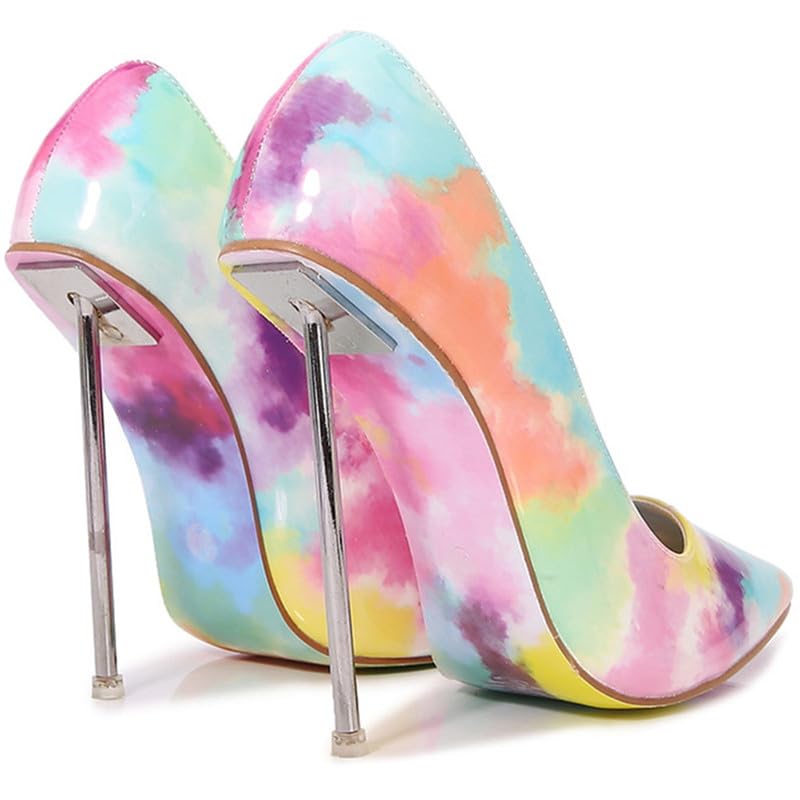 F&A LOVING Unisex Men's Women's Pointy Toe Pump Fashionable and Sexy Metal Stilettos4