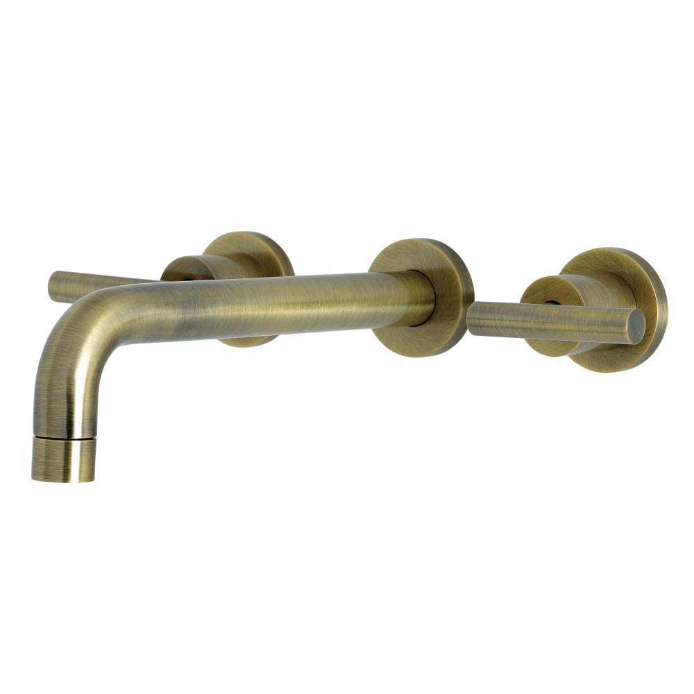 Grifo de pared Kingston Brass KS8023CML para ahorrar espacio en lavabo