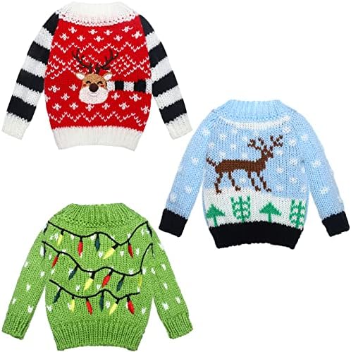 Aoriher 3 Pcs Christmas Doll Accessories Clothes Accessory Sweater Set Knitted Clothing Elk Christmas Tree Snowflake(Fresh Style) Aoriher 3 Pcs Christmas Doll Accessories Clothes Accessory Sweater Set Knitted Clothing Elk Christmas Tree Snowflake(Fresh Style)