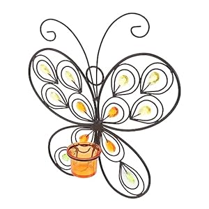 1pc Butterfly Wall Candle Holder Retro Home Decor Decorative Candle Holder Wedding Decoration Wall Tealight Sconce Wall Tealight Holder Household Candles Taper 3D Chic Glass Animal