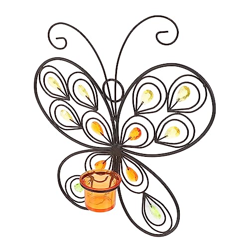 1pc Butterfly Wall Candle Holder Retro Home Decor Decorative Candle Holder Wedding Decoration Wall Tealight Sconce Wall Tealight Holder Household Candles Taper 3D Chic Glass Animal