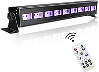 Vista 1 de 60 ft-Remote UV Black Light for Parties, JLPOW Super Bright 27W Dimmable Sound Activated Black Lights, DMX Control 9 LED UV Bar Blacklight,Best for