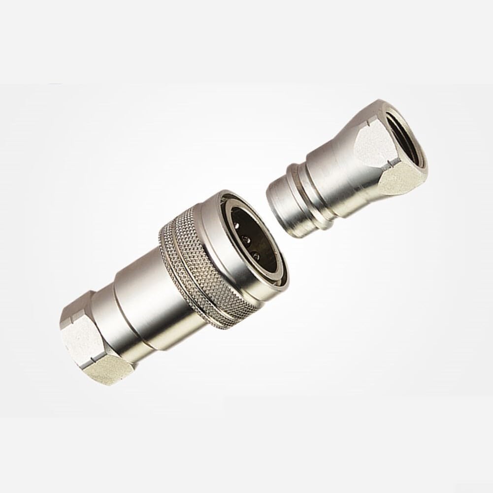 Accoppiatori idraulici a connessione rapida in acciaio al carbonio ISO5675 Set di accoppiamento per trattore Adattatore raccordi NPT Valvola a fungo 4000 PSI a prova di perdite Disconnessione rapida