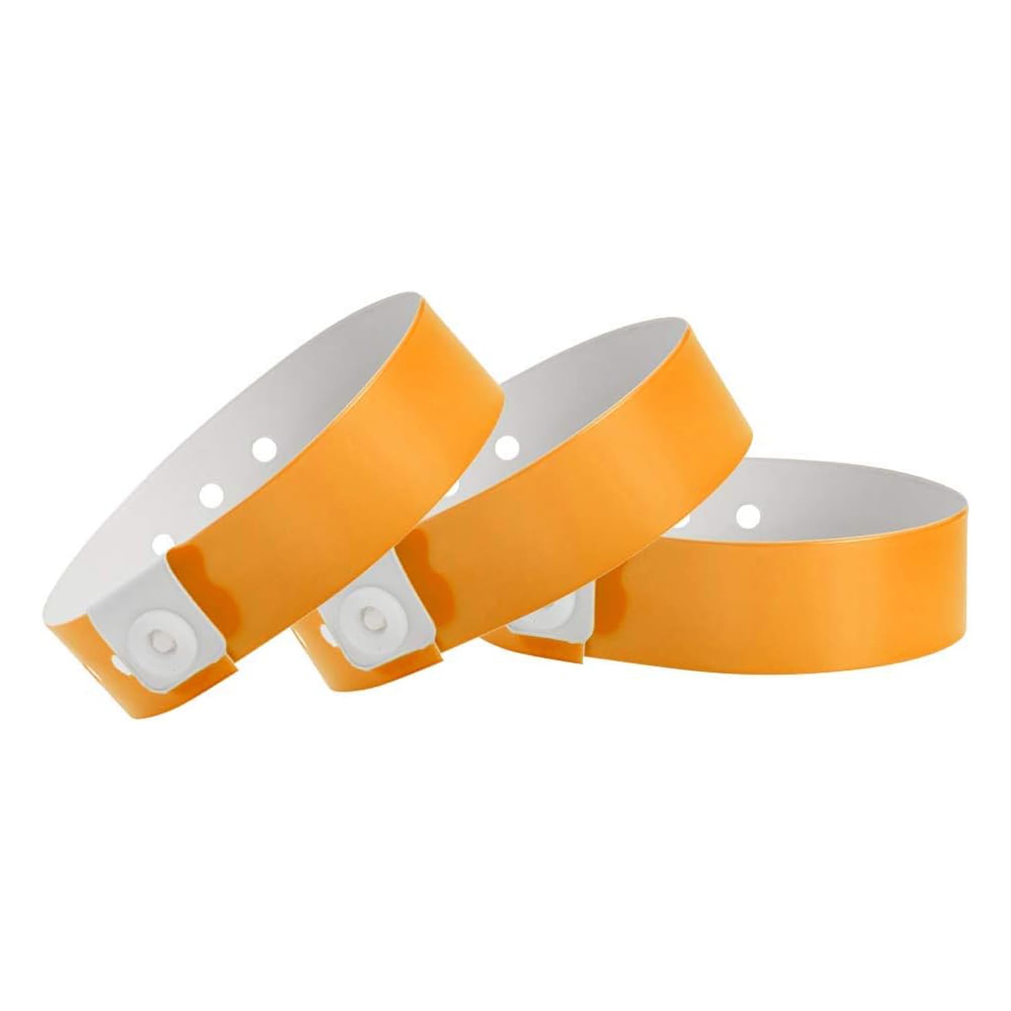 500 WristCo Neon Orange Premium Multi-Layer Vinyl Wristbands for Events – Extended Wear, Tamper-Proof, Stronger Plastic – Bracelet for Hospital ID,