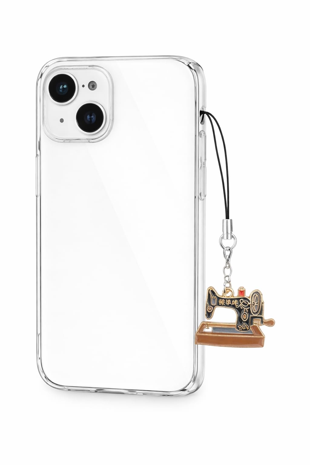 Vintage Sewing Machine Phone Charm with Transparent Mobile Back C-image-6