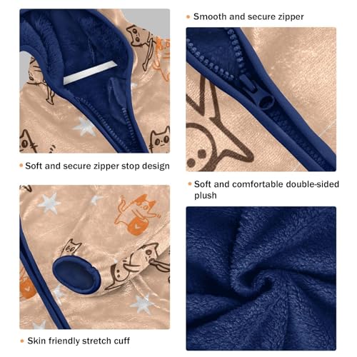 Cartoon Cat Playing Guitar Girls Fleece Jacket Girls Fall Jacket Girls Zip Up Hoodie Girls Sherpa Jacket 2-10T3